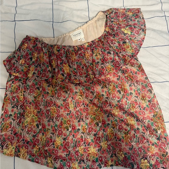 Sezane size medium Floral Off-Shoulder Top - Picture 1 of 2